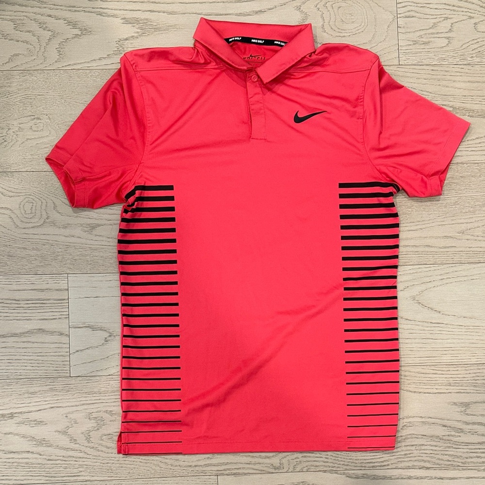 Nike Men's Vibrant Red Dri-FIT Golf Shirt